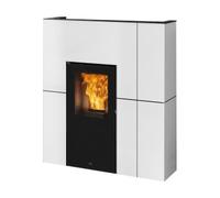 Poêle à granulés Edilkamin Blade H 15 Evo 14,9 kW Hydro Revêtement en acier Blanc mat