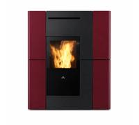 Poêle à granulés Edilkamin Blade H 19 Evo 19,2 kW Revêtement céramique bordeaux/rouge