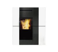 Poêle à granulés Edilkamin Blade H 23 Evo 22,8 kW Hydro Revêtement céramique blanc mat
