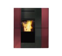 Poêle à granulés Edilkamin Blade H 23 Evo 22,8 kW Hydro Revêtement en céramique bordeaux