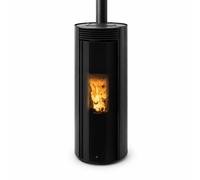 Poêle à granulés Edilkamin Libra X7 | 7,4 kW Verre noir, Sortie de fumée supérieure (Top)