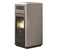 Poêle à granulés Edilkamin Milla H 15 Evo 14,8 kW Hydro Flancs en acier et top en céramique blanc crème