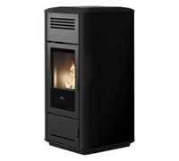 Poêle à granulés Edilkamin Milla H 15 Evo 14,8 kW Hydro Flancs en acier et top en céramique noir brillant
