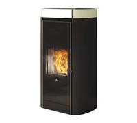 Poêle à granulés Edilkamin Rada Air Tight C 12,8 kW Acier et partie supérieure en Céramique Blanc mat