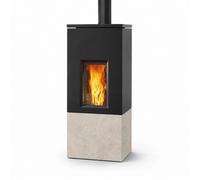 Poêle à granulés Edilkamin Rise X 7 | 7,4 kW pierre calcaire, Sortie de fumée supérieure (Coax)