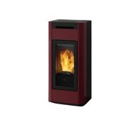Poêle à granulés Edilkamin Tera H 25 Evo 25,1 kW Hydro Revêtement en céramique bordeaux