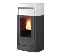 Poêle à granulés Edilkamin Vyda H 19 Evo 19,2 kW Hydro Revêtement céramique blanc mat