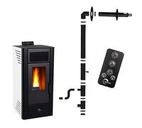 Poêle à granulés étanche Anita 11 6 kW Blanc Sannover + Kit d'installation