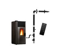 Poêle à granulés étanche Anita 12 kW Noir + Kit d'installation