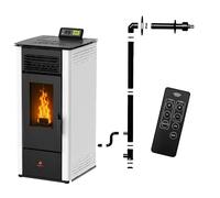 Poêle à granulés Étanche EMMA 10 kW + kit conduit ventouse - Blanc