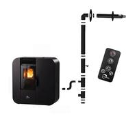 Poêle à granulés Etanche Slim Astral 13 8 kW Noir Sannover + Kit d'installation