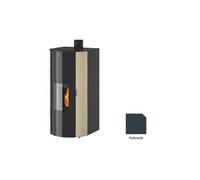 poêle à granulés godin charance 2 493112 anthracite brillant 6 kw