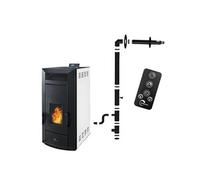 Poêle à granulés hydraulique Etanche Kleona 22,7 kW Blanc + Kit d'installation