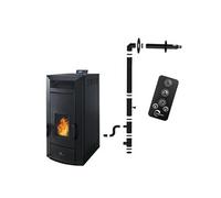 Poêle à granulés hydraulique Etanche Kleona 22,7 kW Noir Sannover + Kit d’installation
