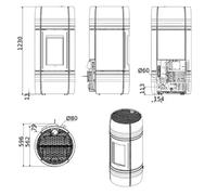 Poêle à granulés MCZ CURVE Air Matic 8 UP! M2 Core 8 kW céramique crème
