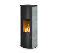 Poêle à granulés Olsberg Inara 3.0 | 6 kW étanche Corps noir, revêtement en pierre naturelle serpentine
