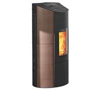 Poêle à granulés OLSBERG Levana Aqua 3.0 | 8 kW hydro étanche Corps noir, revêtement en céramique Café Arabica