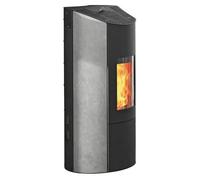Poêle à granulés OLSBERG Levana Aqua 3.0 | 8 kW hydro étanche Corps noir, revêtement en pierre naturelle serpentine