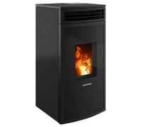 Poêle à granulés Oranier Neta 8 kW Acier noir, Sortie fumée arrière Ø 80 mm