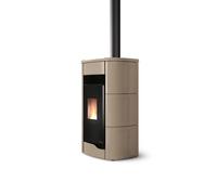 Poêle à granulés Palazzetti Ecofire Anna US 12 kW Revêtement en céramique café au lait