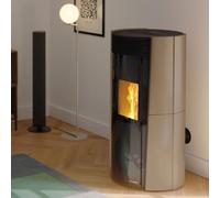 Poêle à granulés Palazzetti Ecofire Lilibet TC Pro 3 | 13 kW Revêtement en céramique café au lait