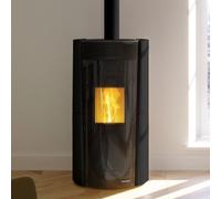 Poêle à granulés Palazzetti Ecofire Lilibet TC US 9,3 kW Revêtement céramique noire