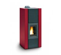 Poêle à granulés Palazzetti Ecofire Martina Idro Lux 13 | 10,3 kW Hydro Revêtement en acier rouge/bordeaux