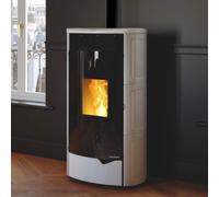 Poêle à granulés Palazzetti Ecofire Nadine TC 9 US Pro 2 | 9,3 kW Revêtement céramique blanc mat