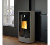 Poêle à granulés Palazzetti Ecofire Nadine TC 9 US Pro 2 | 9,3 kW Revêtement en céramique café au lait