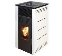 Poêle à granulés sans électricité modèle Natur Style 8 kW. Fonctionne sans connexion électrique. Couleur blanche