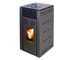 Poêle à granulés sans électricité modèle Natur Style 8 kW - Poêle à granulés sans courant - Fonctionne sans raccordement électrique (Noire)