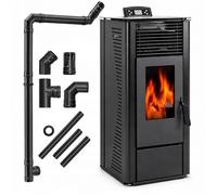 Poêle à granulés THUNDER KARMEN-BLACK 9 kW 100 m² réservoir 20 kg Wi-Fi et télécommande