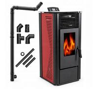 Poêle à granulés THUNDER KARMEN-RED 9 kW 100 m² réservoir 20 kg Wi-Fi et télécommande
