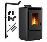 Poêle à granulés THUNDER LEYLA-BLACK 6 kW 65 m² réservoir 9 kg Wi-Fi et télécommande