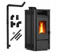 Poêle à granulés THUNDER SOPHIA-BLACK 9 kW 85 m² réservoir 16 kg Wi-Fi et télécommande