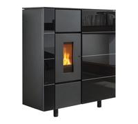 Poêle à granulés Wodtke ixbase air+ 6 kW Avec eReserve, Verre Noir