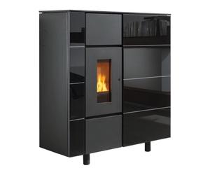 Poêle à granulés Wodtke ixbase air+ 6 kW Avec eReserve, Verre Noir