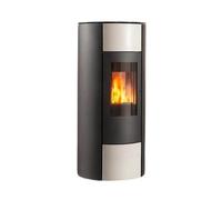 Poêle à granulés Wodtke soleo.nrg H10 air+ 6/8 kW Décor avant en céramique blanc soie, 8 kW