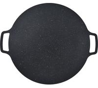 Poêle à griller coréenne BBQ en fer, antiadhésive, résistante à la chaleur, ronde, pour crêpes à la poitrine de porc, 41 cm / 16,14 pouces