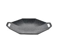 Poêle À Griller Coréenne - Gril Teppan Antiadhésif Portable, Gril De Cuisinière Suspendu Résistant À La Chaleur, Gril Rond Sans Fumée Avec Poignée - 32 Cm Sans Double Fond
