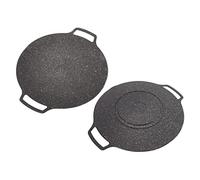 Poêle à Griller Coréenne, Poêle à Griller Ronde Antiadhésive pour Barbecue Coréen, Plaque à Griller Ronde avec Poignée, Plaque de Cuisson Multifonctionnelle (Universal Model 33cm)