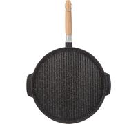Poêle à griller de 32 cm, avec revêtement antiadhésif, manche amovible, surface lisse/rainurée