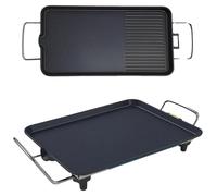 Poêle à griller électrique, puissance de 1500W, revêtement antiadhésif, dimensions de 18 x 12 pouces, adaptée à une utilisation sur plaque de cuisson électrique ou gaz, dotée de dispositifs de sécurit