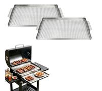 Poêle à griller en acier inoxydable, plateau de barbecue perforé avec drainage de la graisse pour petits aliments, panier de gril de légumes, accessoire de barbecue électrique au charbon de bois pour