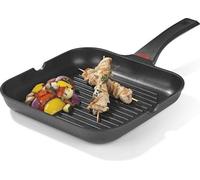 Poêle à griller en fonte de 28 cm avec indicateur de température et triple revêtement