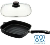 Poêle à griller en fonte Lotus Ø29cm induction, couvercle inclus