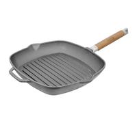 Poêle à griller en fonte Poêle à steak Poêle à frire Poignée en bois amovible 24 cm Induction