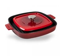 Poêle à griller IND 28 cm, avec couvercle, rouge, fer, Woll
