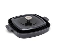 Poêle à griller IRON IND 28 cm, avec couvercle, grise, WOLL