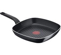 Poêle à griller noire 26 x 26 cm, revêtement antiadhésif, indicateur de température